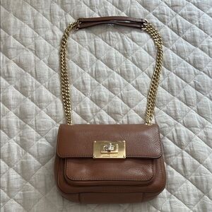 Michael Kors Tan Crossbody Bag with Gold Chain